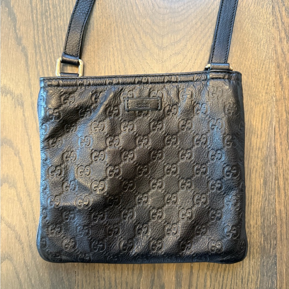 Gucci Embossed Black Crossbody Bag